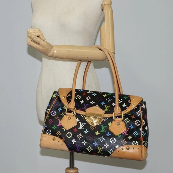 LOUIS VUITTON Monogram Multicolor Beverly GM Hand Bag Black - Picture 14 of 16